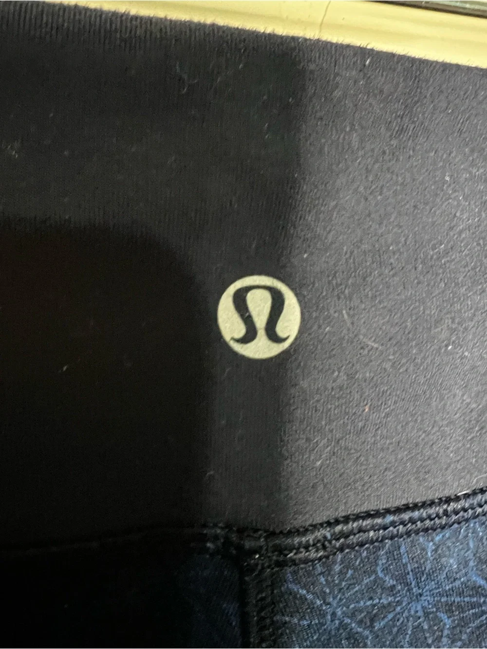 Lululemon Wunder Under Sashiko Patchwork Blue Geometric‎ High Rise Yoga Leggings